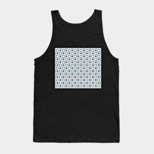 White with ink blue small shapes Tank Top